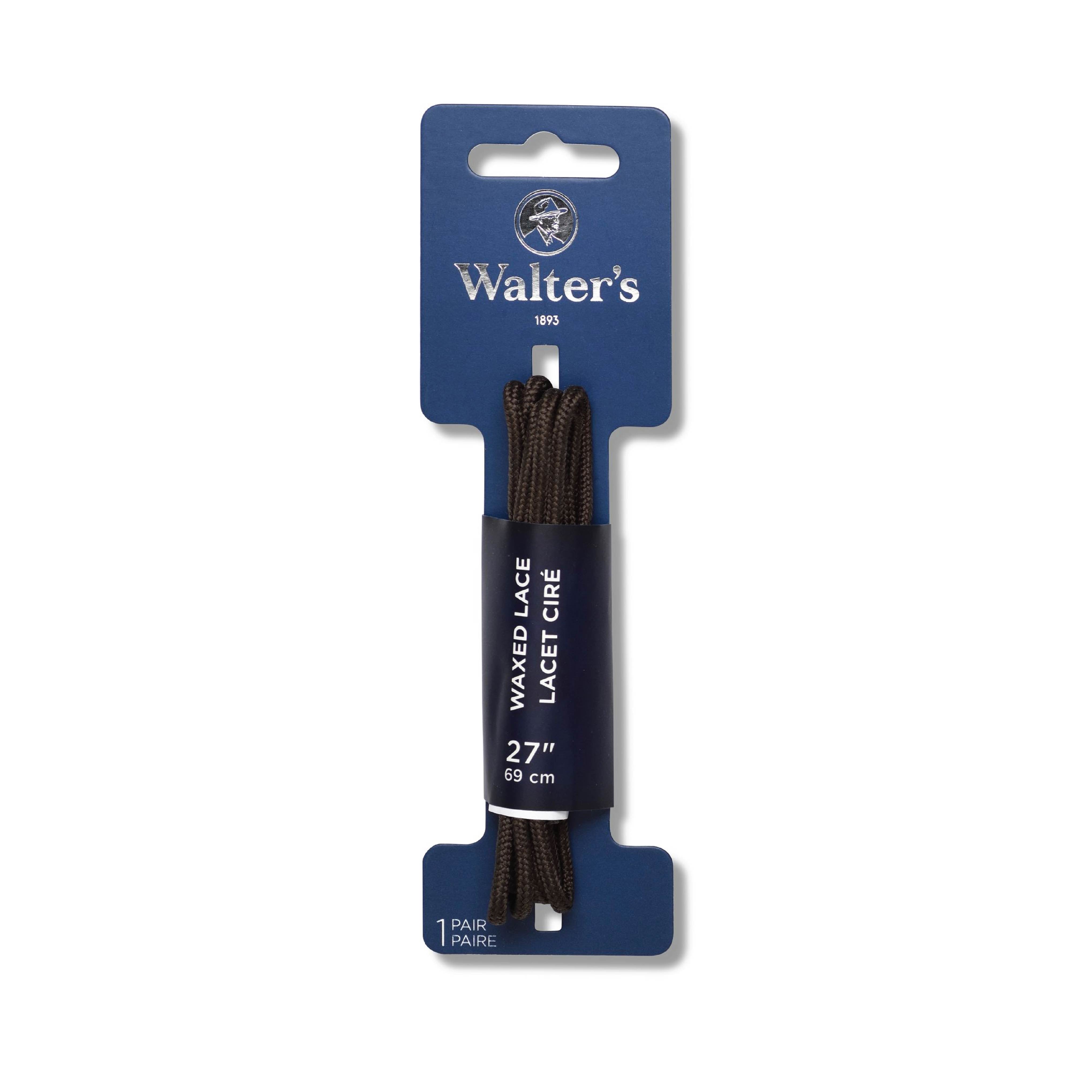 Walter's Waxed Dress Laces Brown 27 Inch - Classic Wax Coated Shoelaces for Leather Dress Shoes