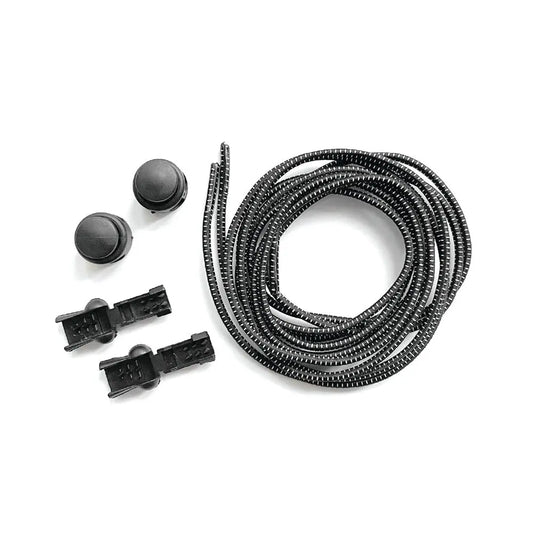 Walter’s All Season Stretch Lace No‑Tie Elastic Shoe Laces – Comfortable Year‑Round Footwear Accessory-black