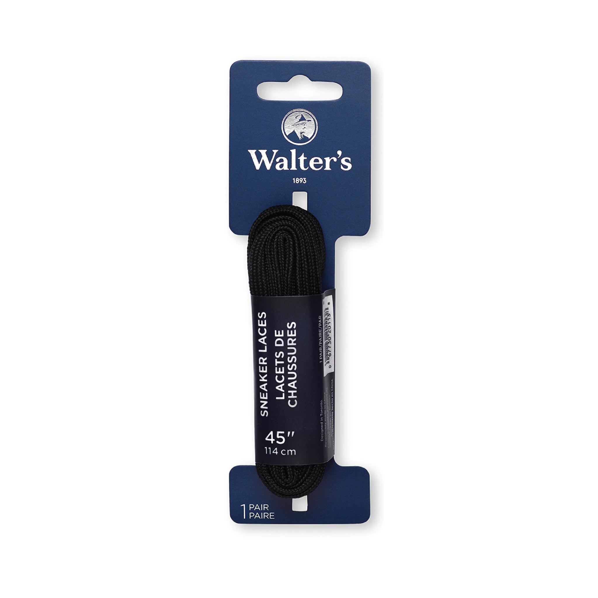Walter’s Sneaker Lace – Durable Unisex Shoelaces for Casual Sneakers and Everyday Footwear-black-45''