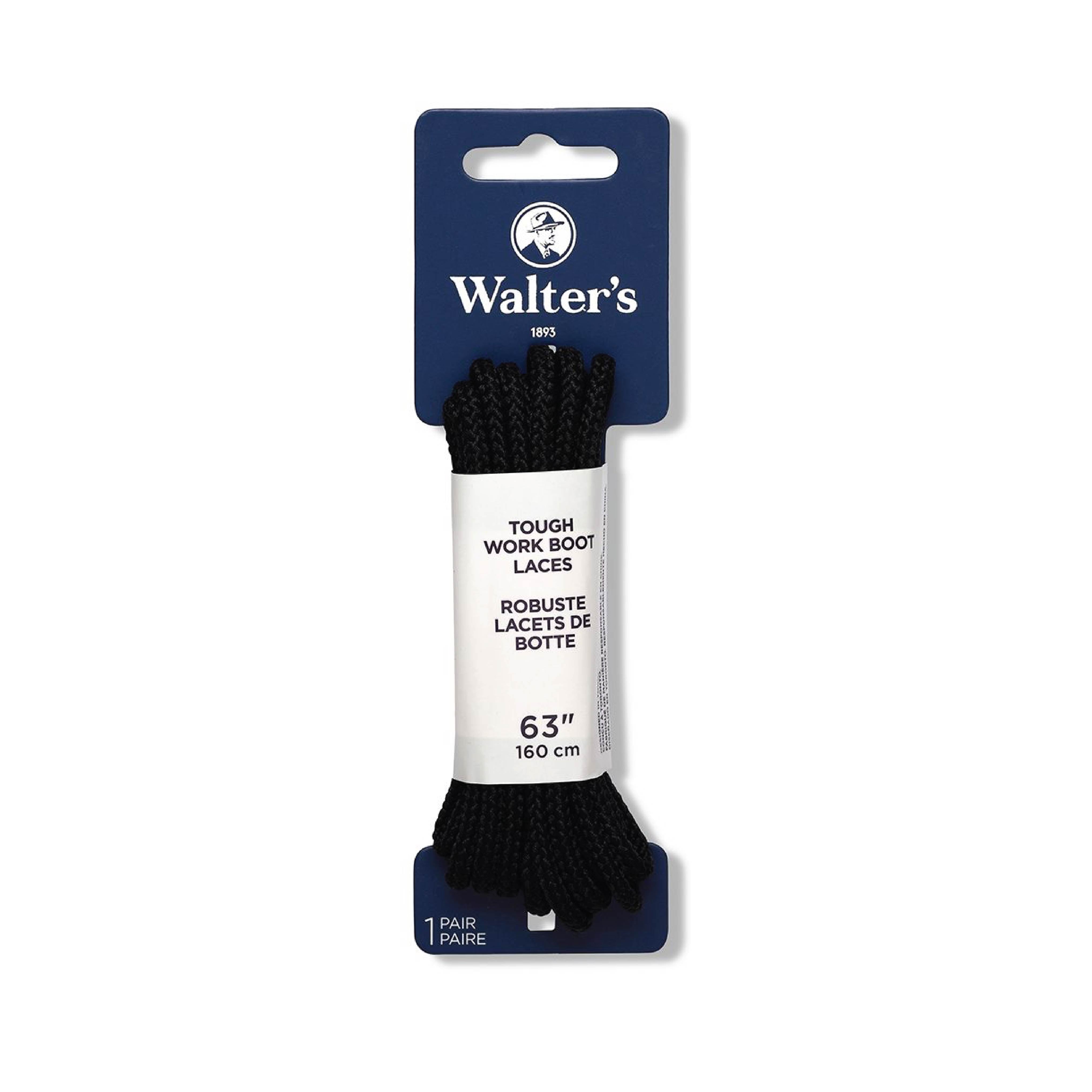 Walter’s Tough Lace Black– Heavy‑Duty Durable Shoelaces for Boots, Work Shoes & Outdoor Footwear-63''