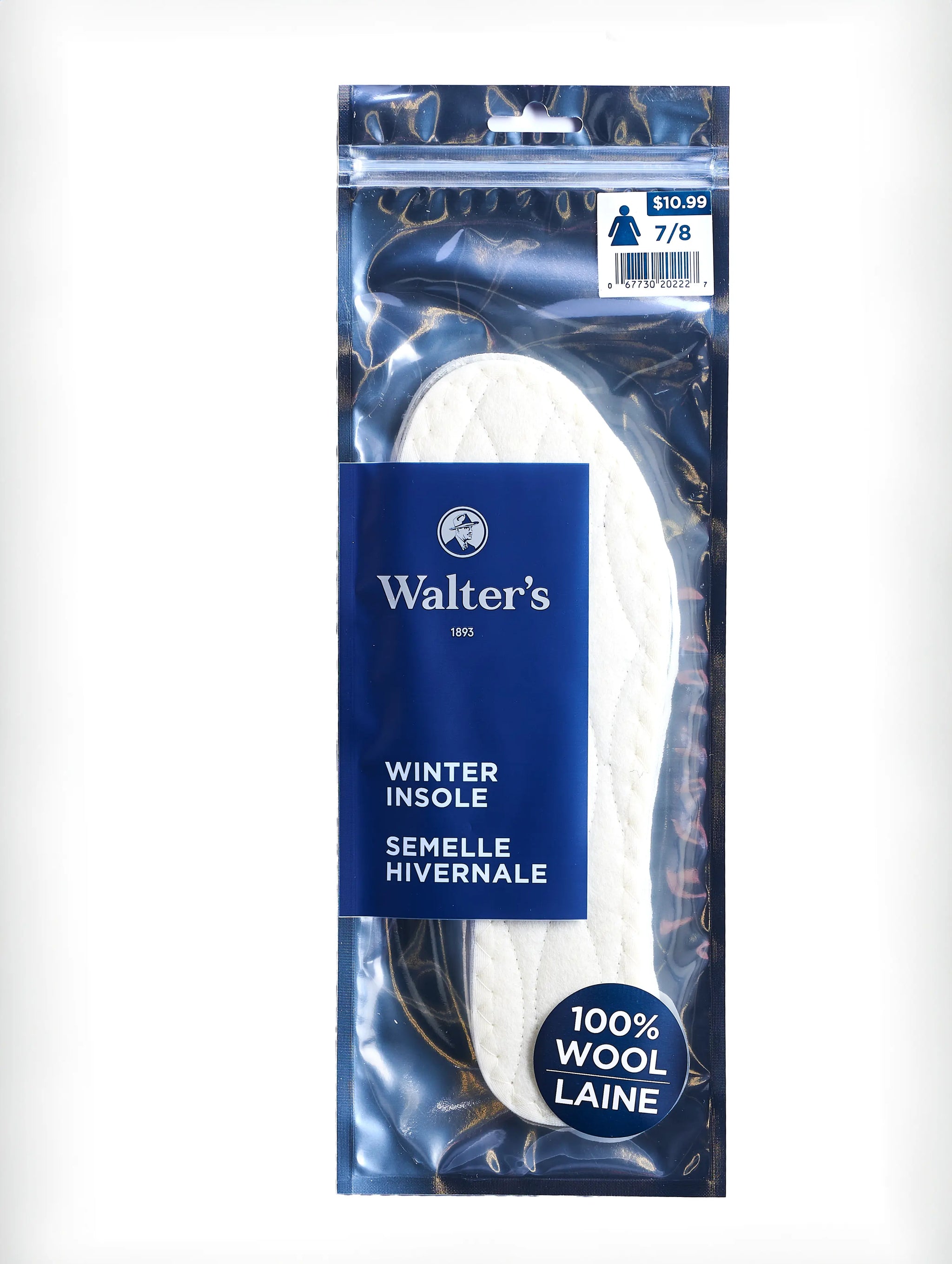 Walter’s White Wool Winter Insole – Warm & Insulated Shoe Insert with Soft Wool Top and Foam Cushion for Cold Weather Comfort