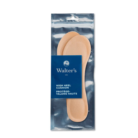 Close‑Up of Walter’s High Heel Gel Insole Cushions – Textured Gel Pads for Heel and Ball‑of‑Foot Shock Absorption