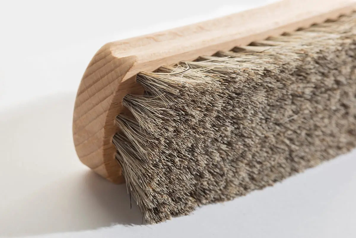 Walter's 100% Horsehair Polishing Brush - Natural Bristle Shoe Brush with Wooden Handle for Leather Shoes