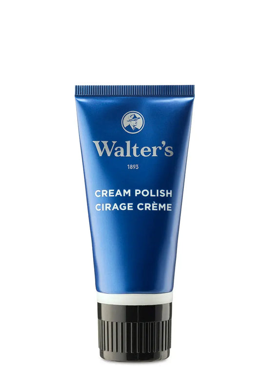Walter's Leather Cream Polish with Natural Carnauba Wax - 50g black Shoe Polish for Smooth Leather