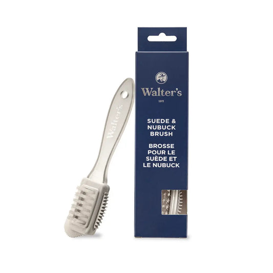 Walter's Suede and Nubuck Brush - 3-in-1 Cleaning Tool with Synthetic Bristles, Rubber Edge and Stain Eraser
